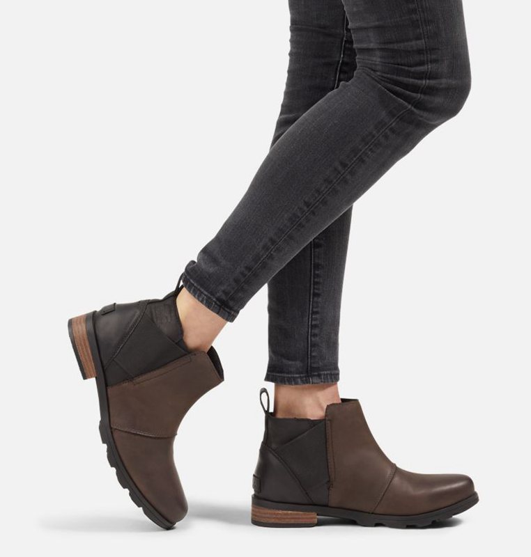 Sorel Dam Stövlar Svarta/Brun - Emelie™ Chelsea Låga - IMN-719483